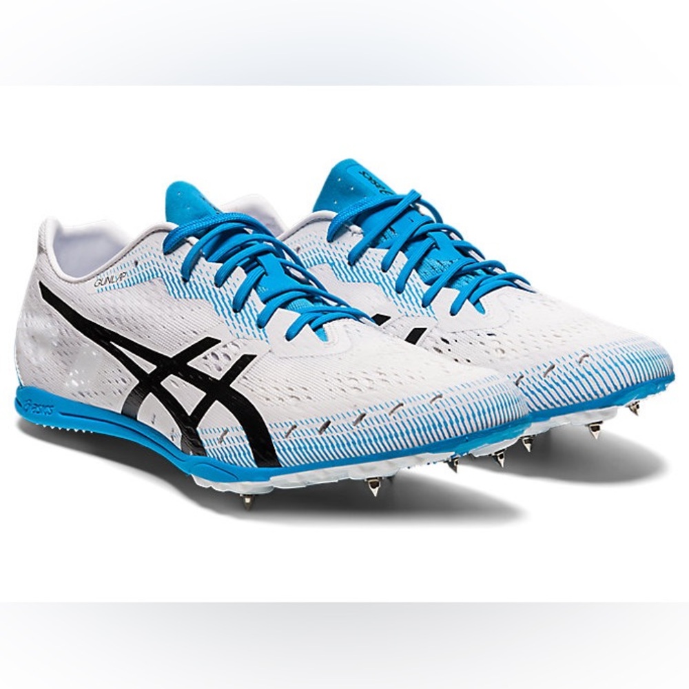 ASICS Men's Track Shoes White and Blue Unisex / GUN LAP 2 / Size 10